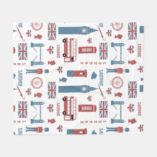London Icons Fleece Deken (Voorkant (Horizontaal))