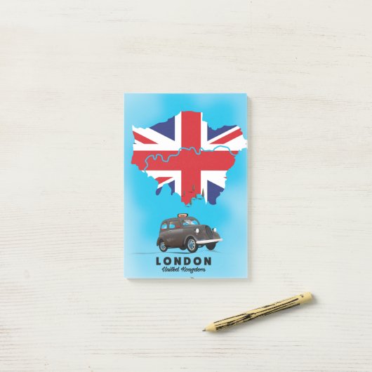 London Illustrated kaart reisposter Post-it® Notes (Op bureau)