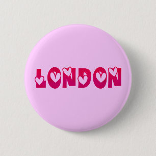 London in Hearts Ronde Button 5,7 Cm