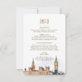 London Insert INFO Details England Wedding Kaart (Voorkant)