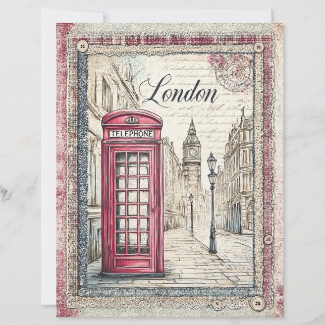 London & Lace Decoupage Scrapbook Papier (Voorkant)
