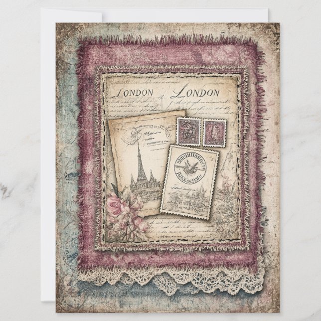 London & Lace Decoupage Scrapbook Papier (Voorkant)
