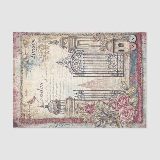 London & Lace Decoupage Tissue Paper Tissuepapier (Voorkant)