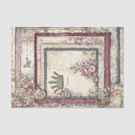 London & Lace Decoupage Tissue Paper Tissuepapier (Voorkant)