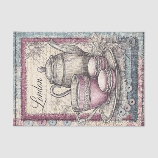 London & Lace Decoupage Tissue Paper Tissuepapier (Voorkant)