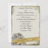London  Lace Gold Invitation Kaart (Voorkant)
