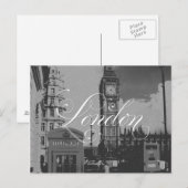 London Landmark  Black White Foto Briefkaart (Voorkant / Achterkant)