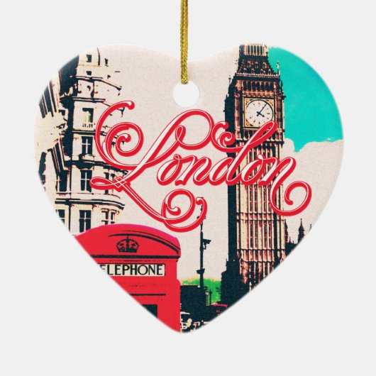 London Landmark  Photo Keramisch Ornament (Achterkant)