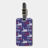 London Landmarks Pattern Bagagelabel (Voorkant verticaal)