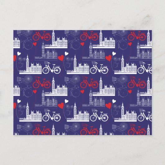 London Landmarks Pattern Briefkaart (Voorkant)