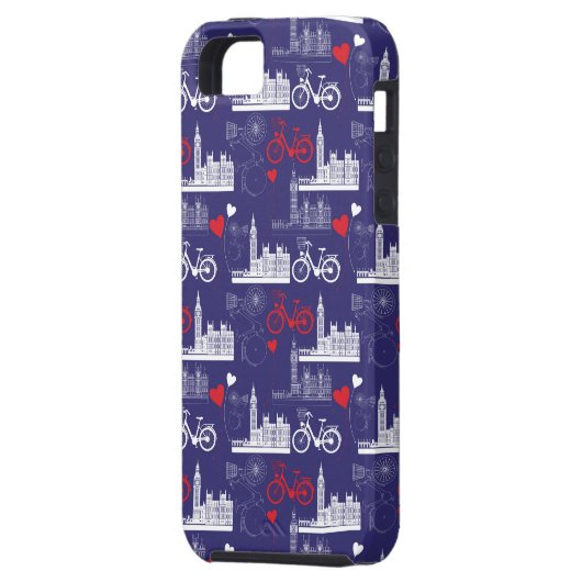 London Landmarks Pattern Case-Mate iPhone Case (Achterkant Links)
