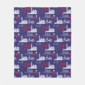 London Landmarks Pattern Fleece Deken (Voorkant)