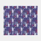 London Landmarks Pattern Fleece Deken (Voorkant (Horizontaal))