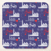 London Landmarks Pattern Kartonnen Onderzetters (Voorkant)