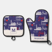 London Landmarks Pattern Ovenwant & Pannenlap Set (Voorkant)