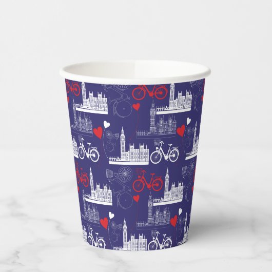 London Landmarks Pattern Papieren Bekers (Links)