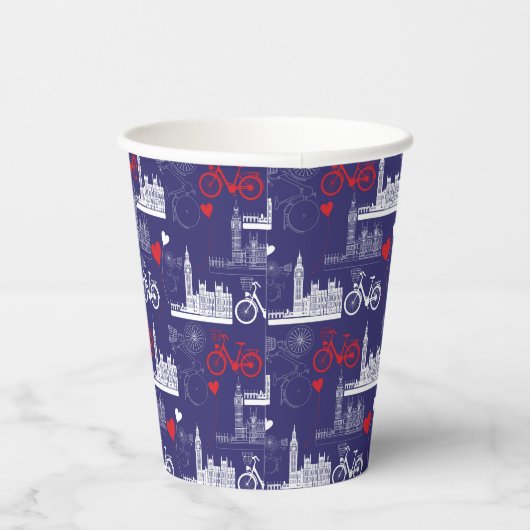 London Landmarks Pattern Papieren Bekers (Rechts)