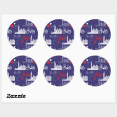 London Landmarks Pattern Ronde Sticker (Vel)