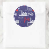 London Landmarks Pattern Ronde Sticker (Tas)