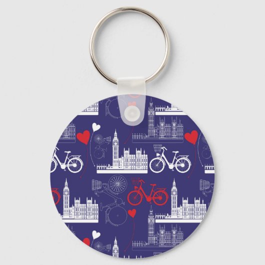 London Landmarks Pattern Sleutelhanger (Voorkant)