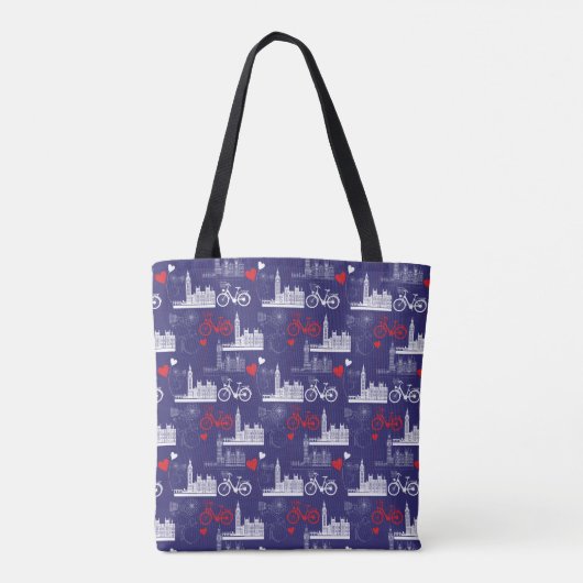 London Landmarks Pattern Tote Bag (Achterkant)