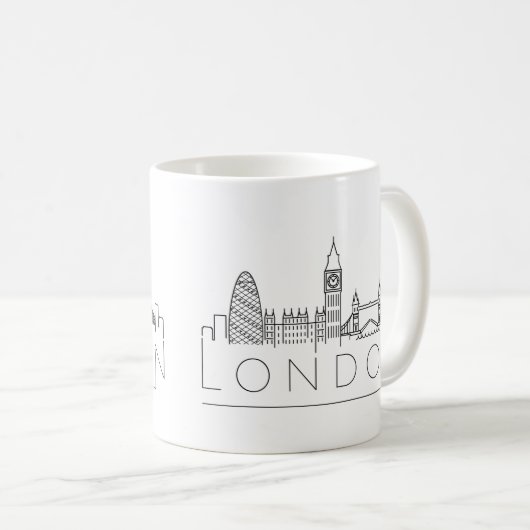 London Landmarks Stylized Skyline Coffee Mok (Voorkant rechts)