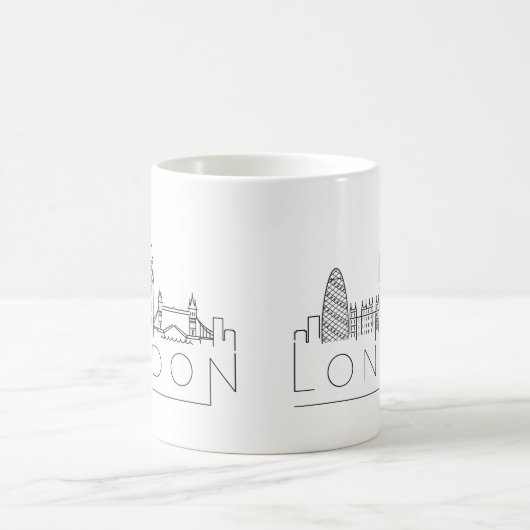 London Landmarks Stylized Skyline Coffee Mok (Center)