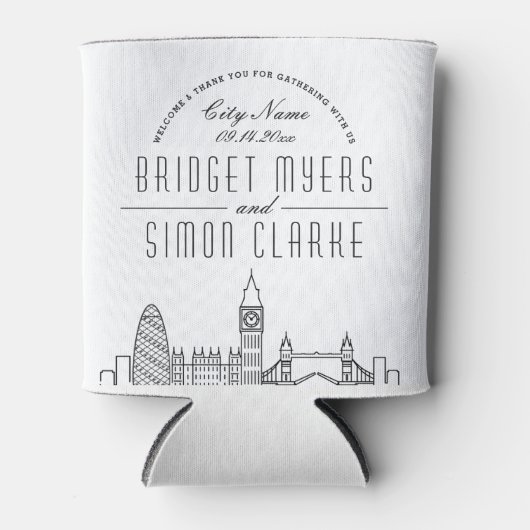 London Landmarks Stylized | Weddenschap Blikjeskoeler (Voorkant)