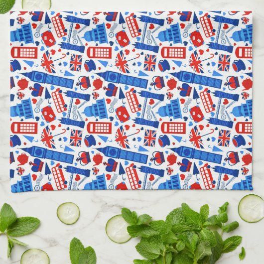 London Landmarks Theedoek (Gevouwen)