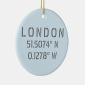 London Latitude & Longitude persoonlijk Keramisch Ornament (Rechts)