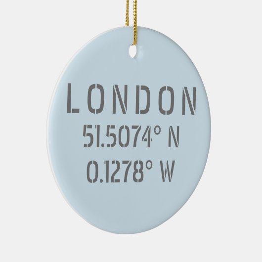 London Latitude & Longitude persoonlijk Keramisch Ornament (Rechts)