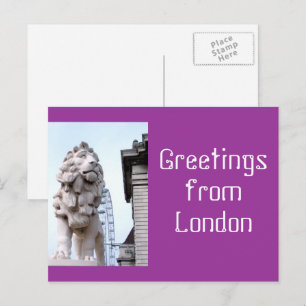 London Lion Statue Briefkaart