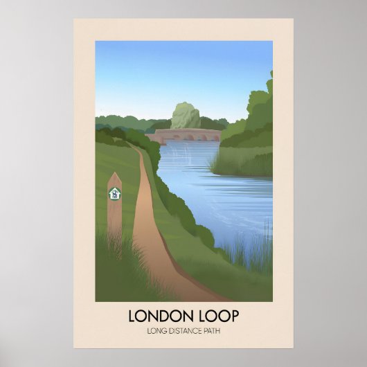 London Loop Lange Afstand Wandelpad Reisposter Poster (Voorkant)