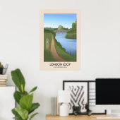 London Loop Lange Afstand Wandelpad Reisposter Poster (Thuiskantoor)