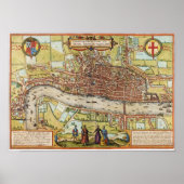 London Map 1572 Poster (Voorkant)