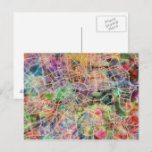 London Map Art Waterverf Briefkaart (Voorkant / Achterkant)
