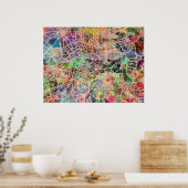 London Map Art Waterverf Poster (Keuken)