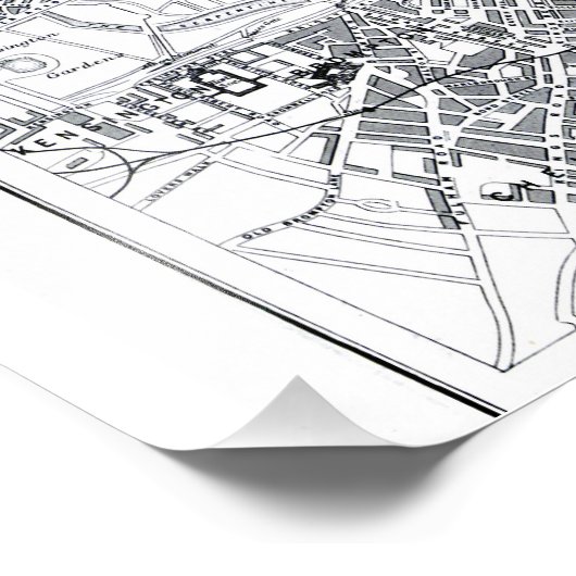 London Map Foto Afdruk (Hoek)