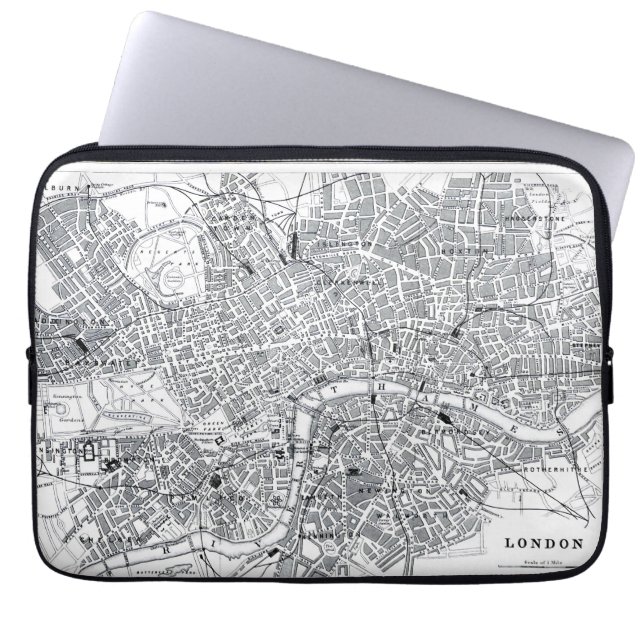 London Map Laptop Sleeve (Voorkant)