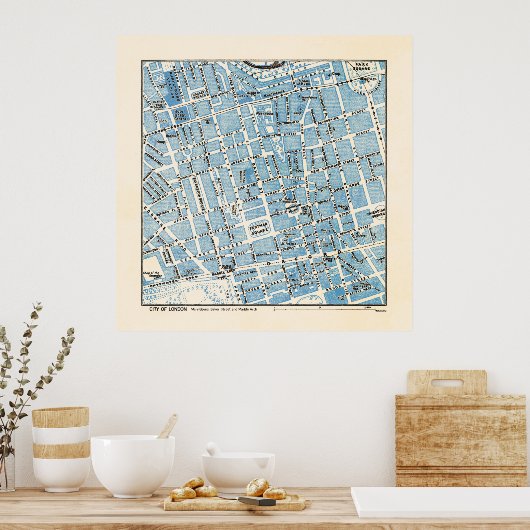 London Map - Marylebone, Baker Street Poster (Keuken)