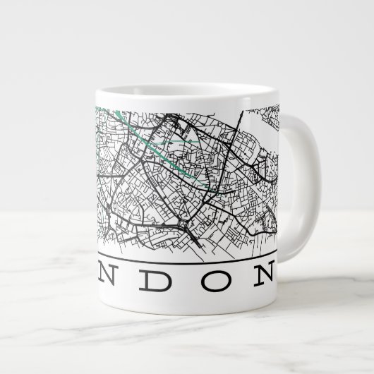 London Map Mug Grote Koffiekop (Voorkant rechts)
