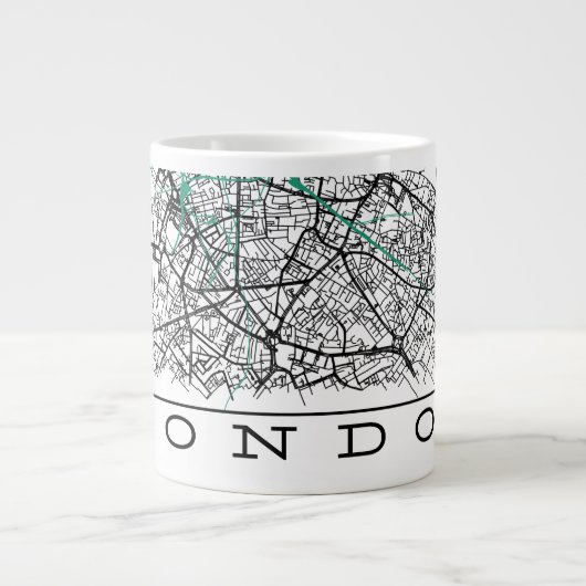 London Map Mug Grote Koffiekop (Voorkant)