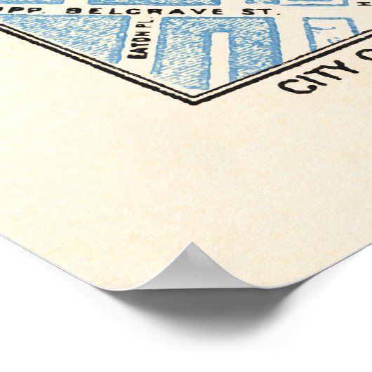 London Map - Piccadilly, Buckingham Palace Poster (Hoek)