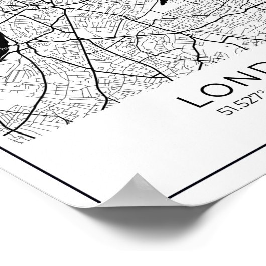 London Map Poster - London Wall Art (Hoek)