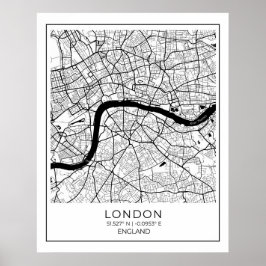 London Map Poster - London Wall Art  Decor