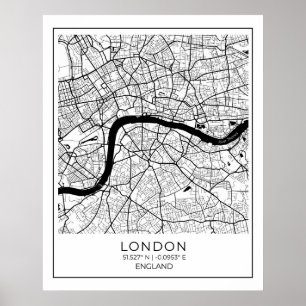 London Map Poster - London Wall Art  Decor