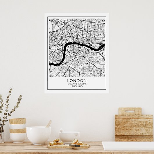 London Map Poster - London Wall Art Decor (Keuken)