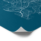 London Map Print, Poster Paper Dark Blue (Hoek)