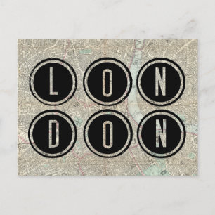 London Map Typografie Briefkaart