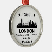London Marathon Finisher Running Keepsake Gift Metalen Ornament (Rechts)